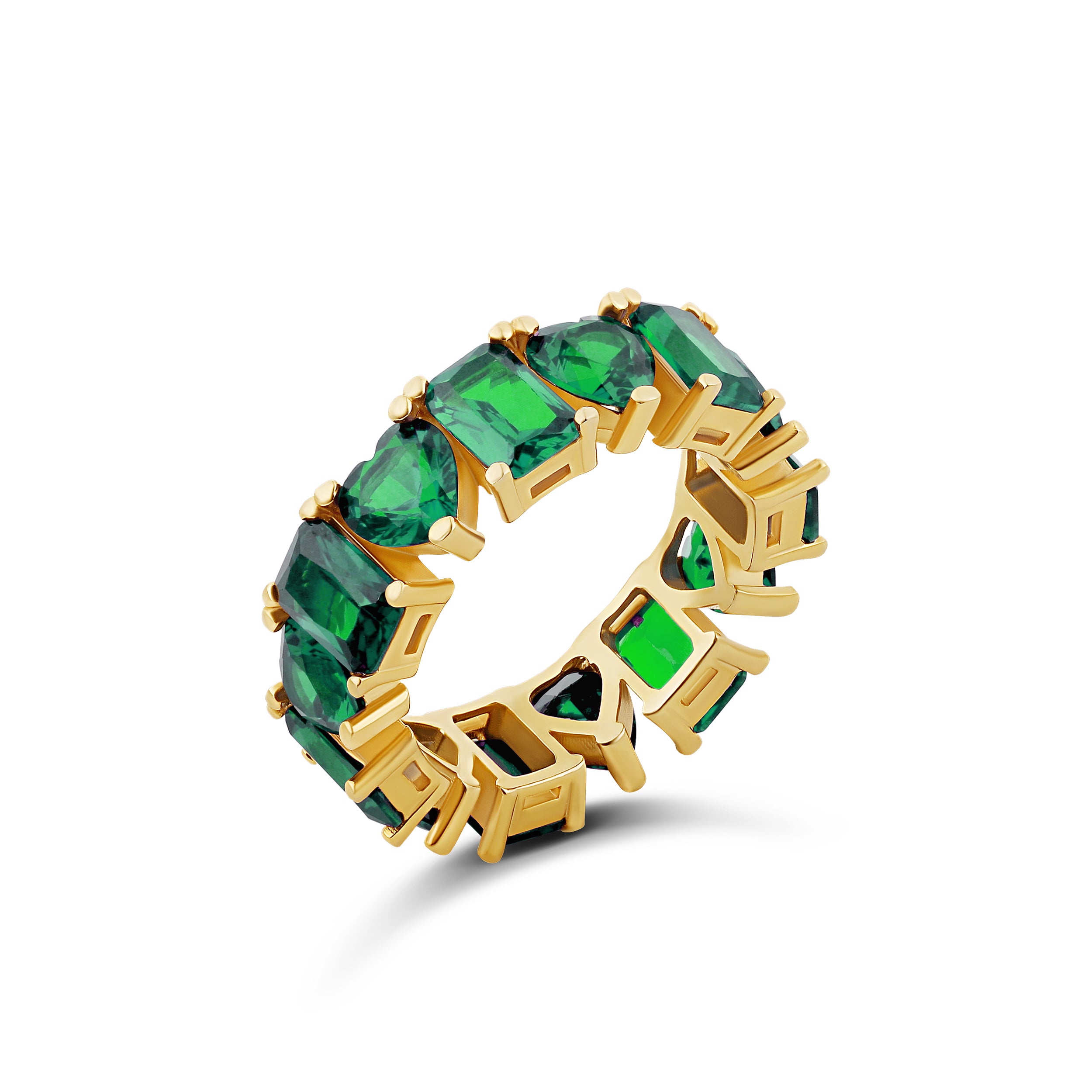 Heart and Emerald Eternity Band