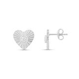 Fluted Heart Studs