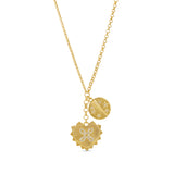 Fluted Heart Charm Necklace