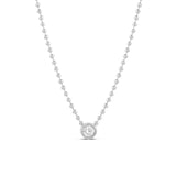 Bezel Round Pendant Ball Chain