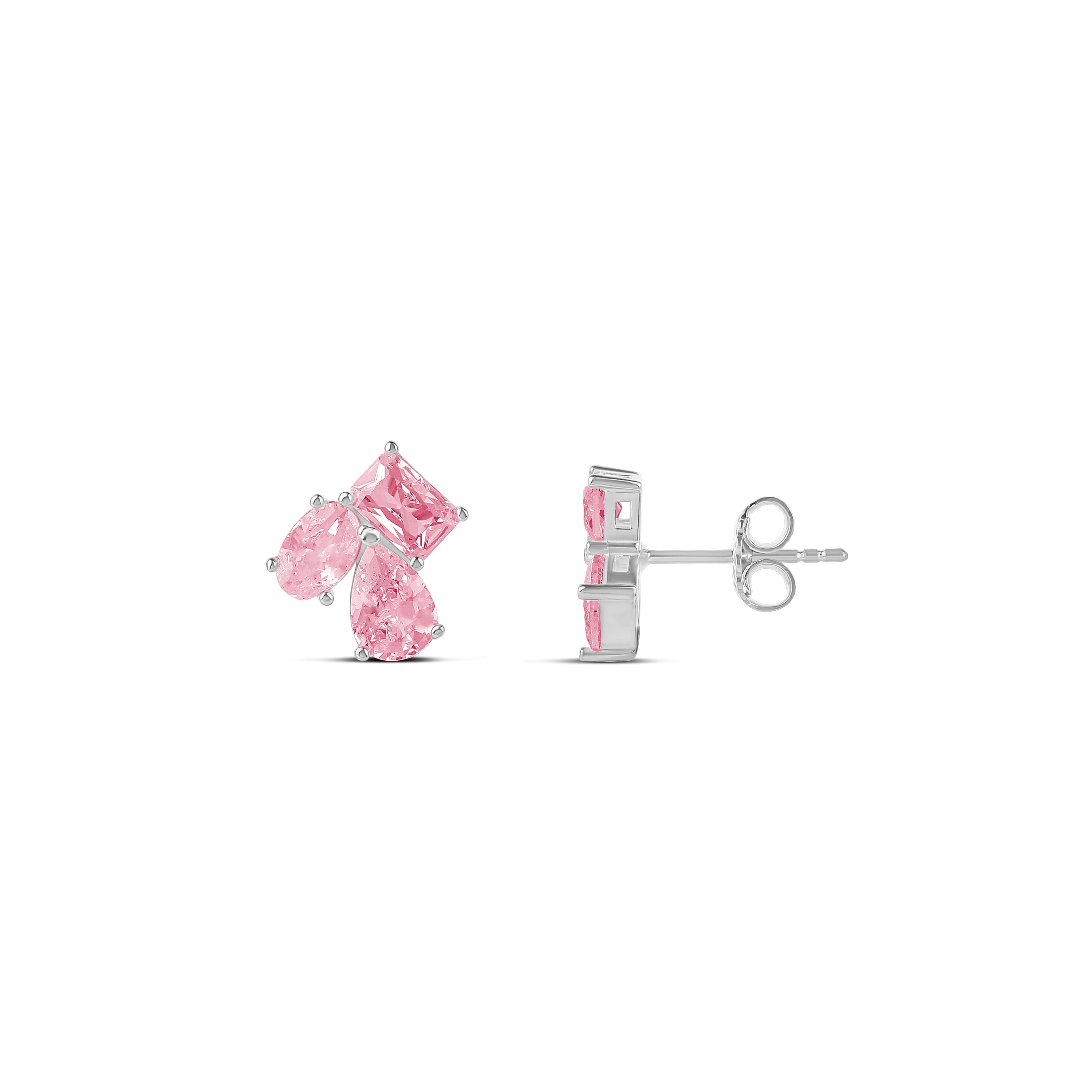 Multi Shape 3 Stone Studs