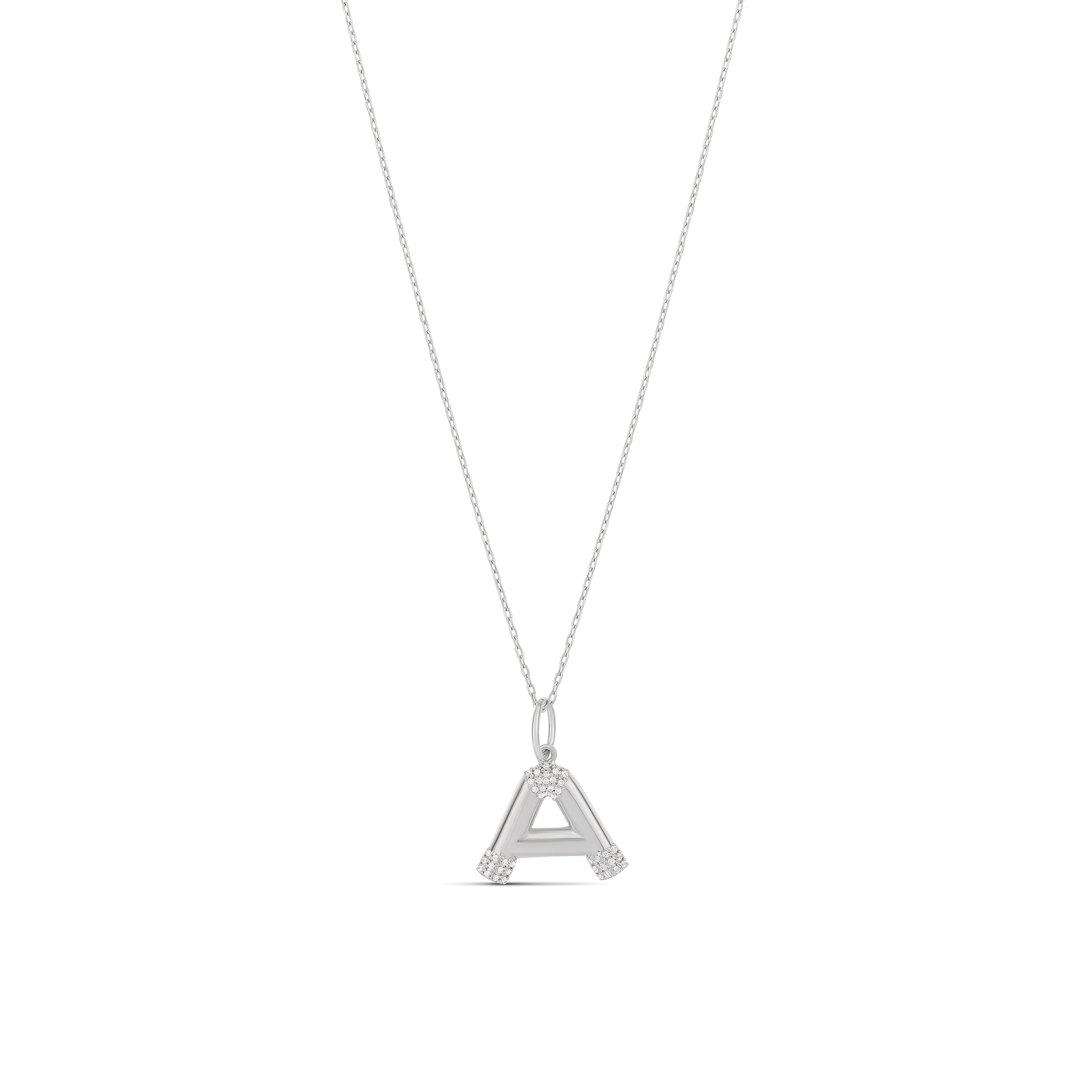Initial Pave Accent Necklace