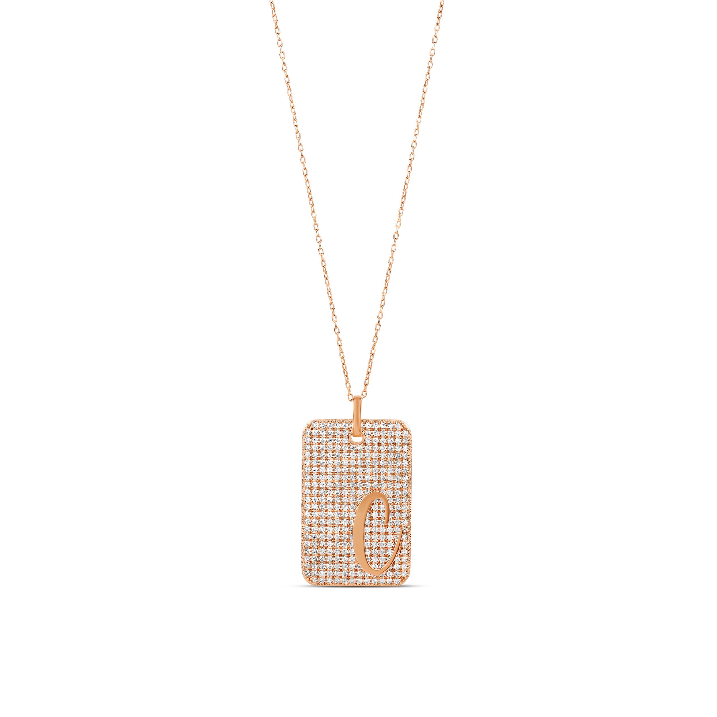 Pave Medallion Initial Necklace