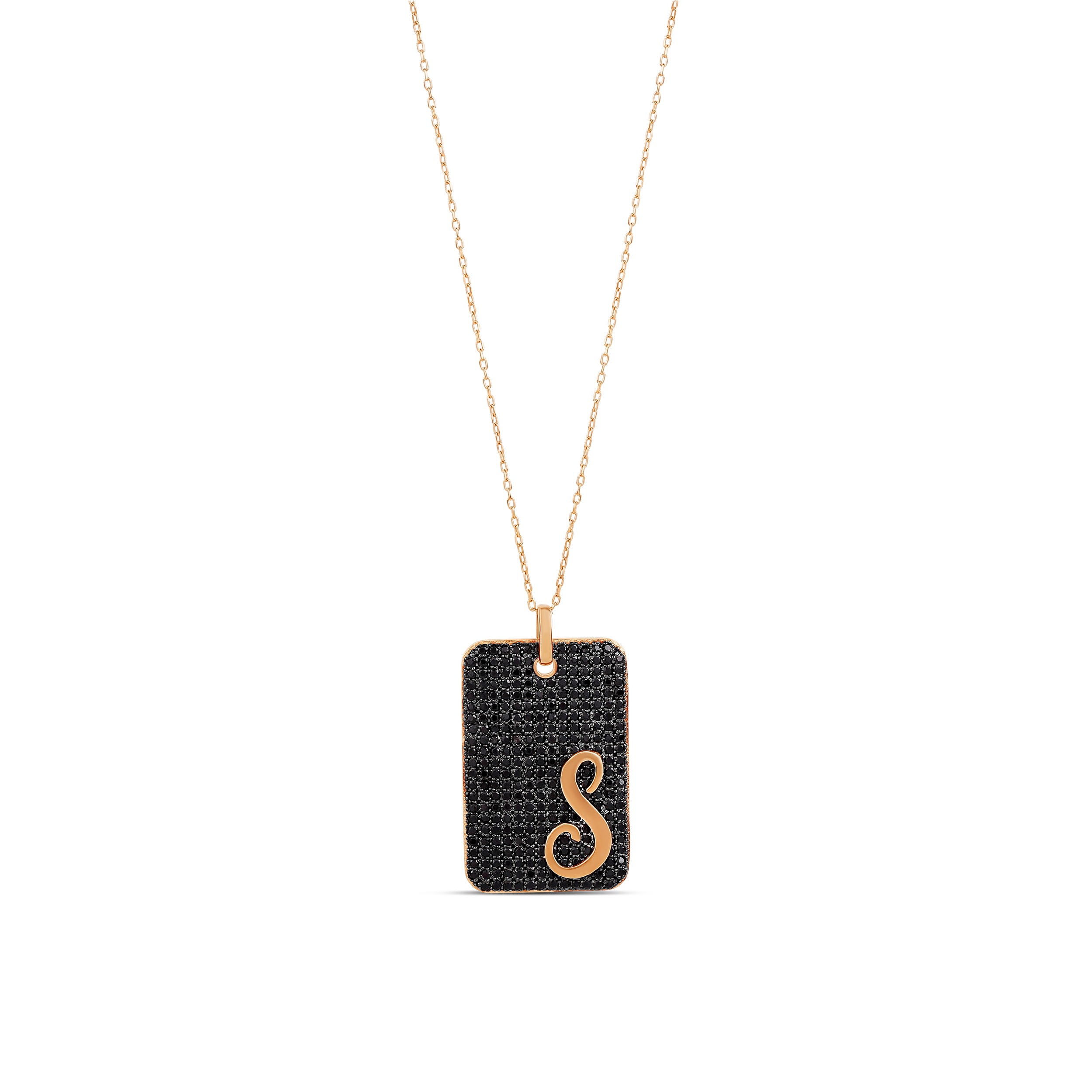 Pave Medallion Initial Necklace