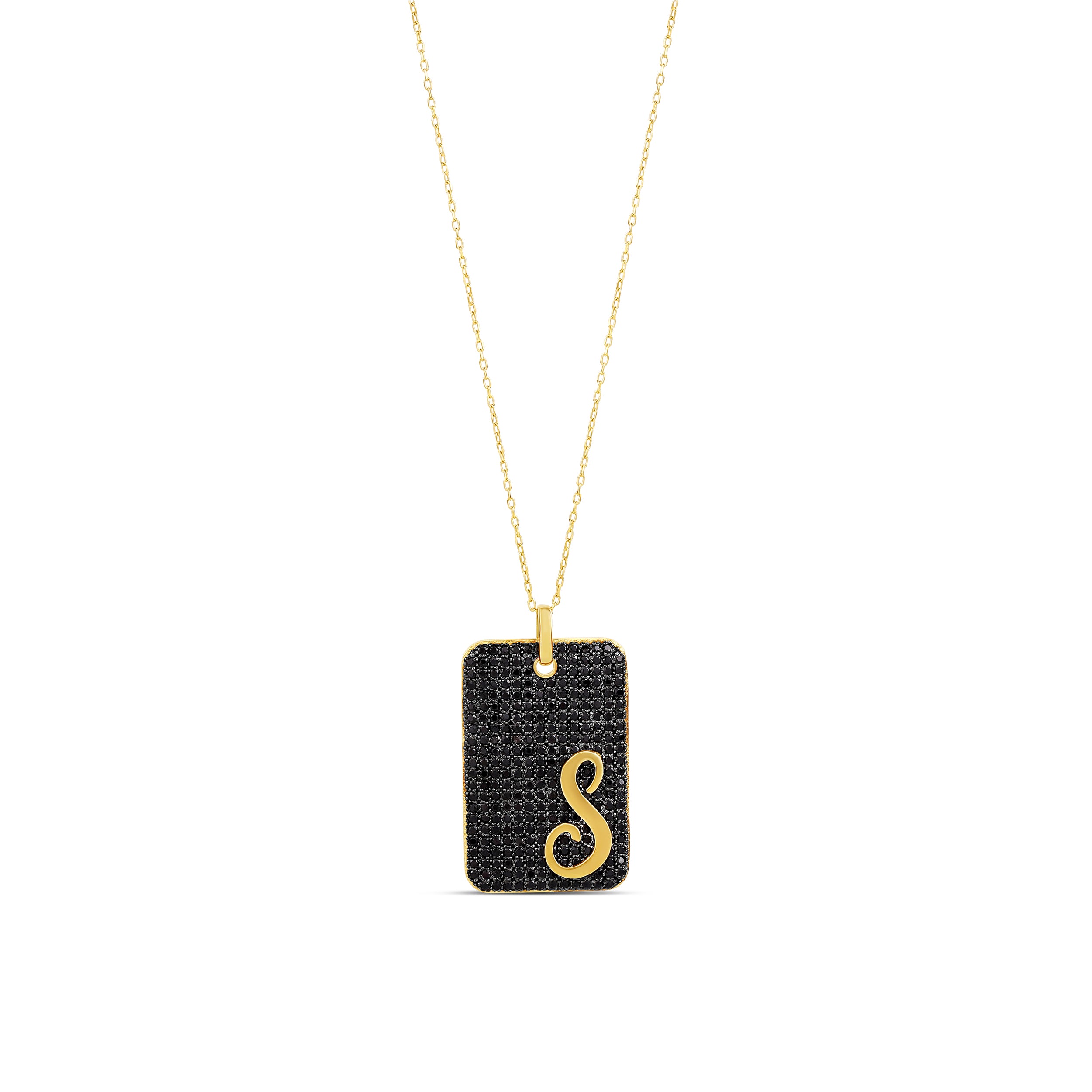 Pave Medallion Initial Necklace