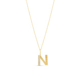 Pave Fluted Initial Necklace