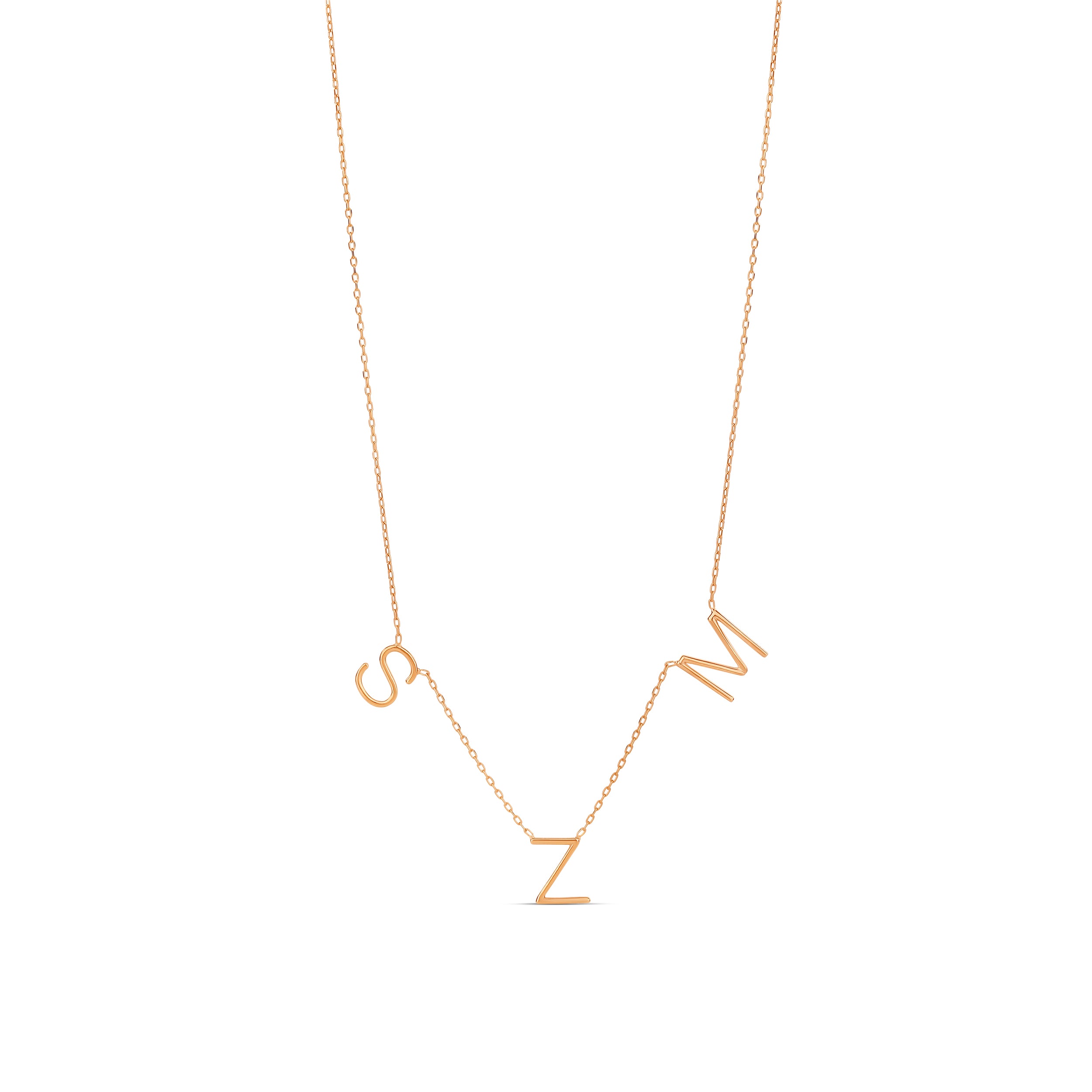 Personalized Multi Block Letter Necklace