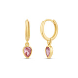 Bezel Pear Drop Earrings