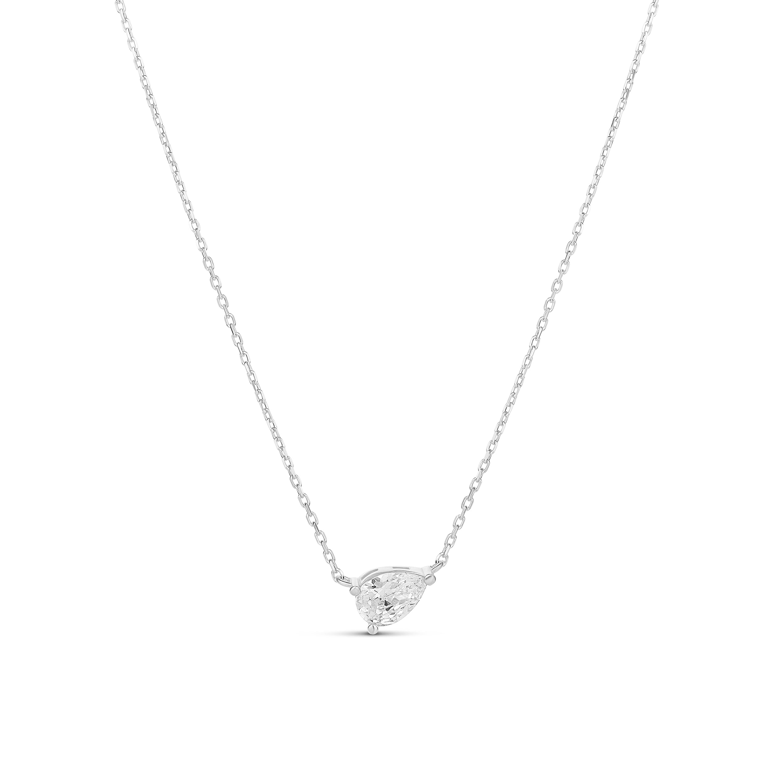 Side Pear Pendant Necklace