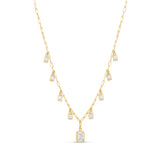 Emerald Drop on a Paper Clip Necklace