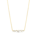 Multi Shape Prong Set Bar Necklace