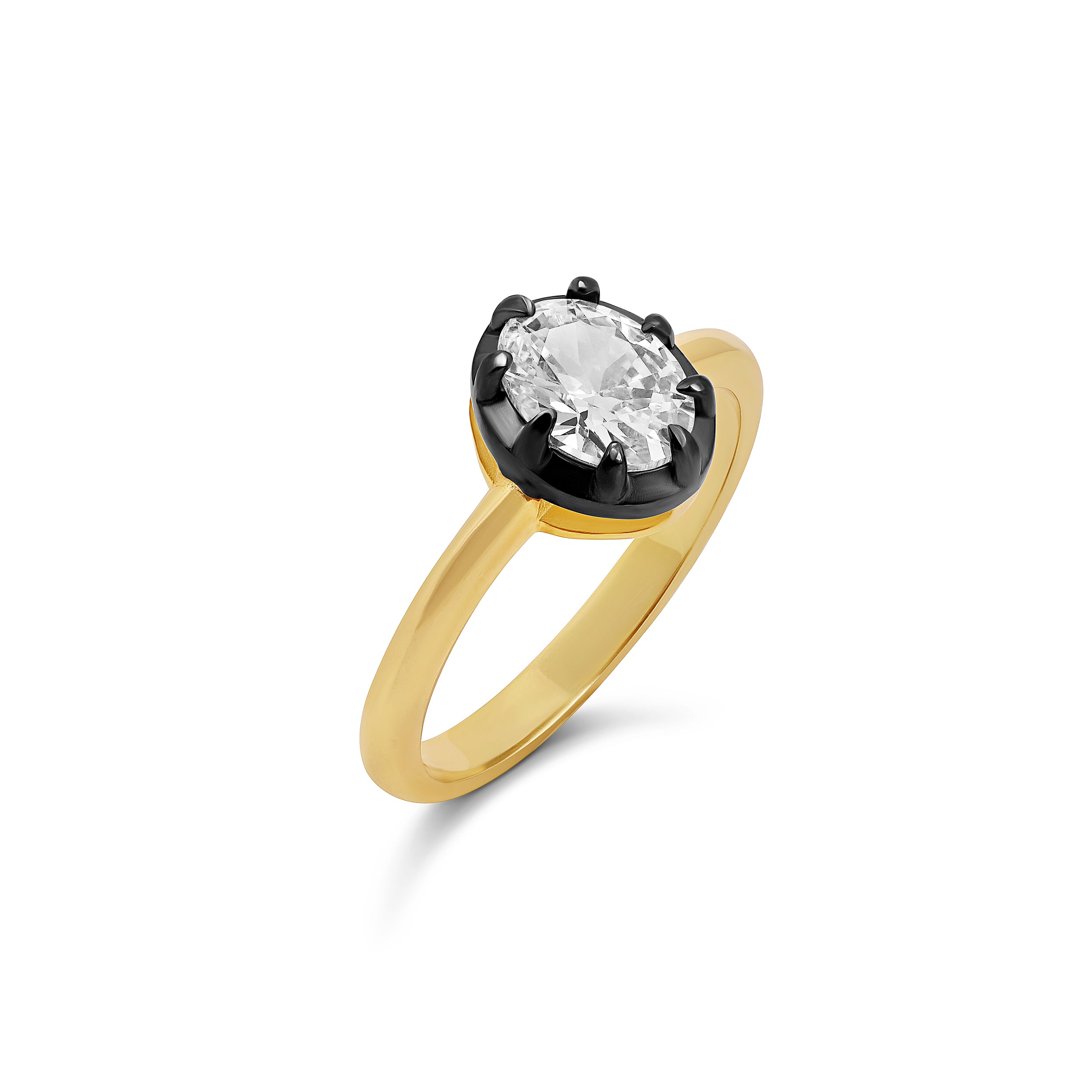 Black Rhodium Solitaire Ring