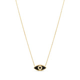 Black Enamel Evil Eye Necklace