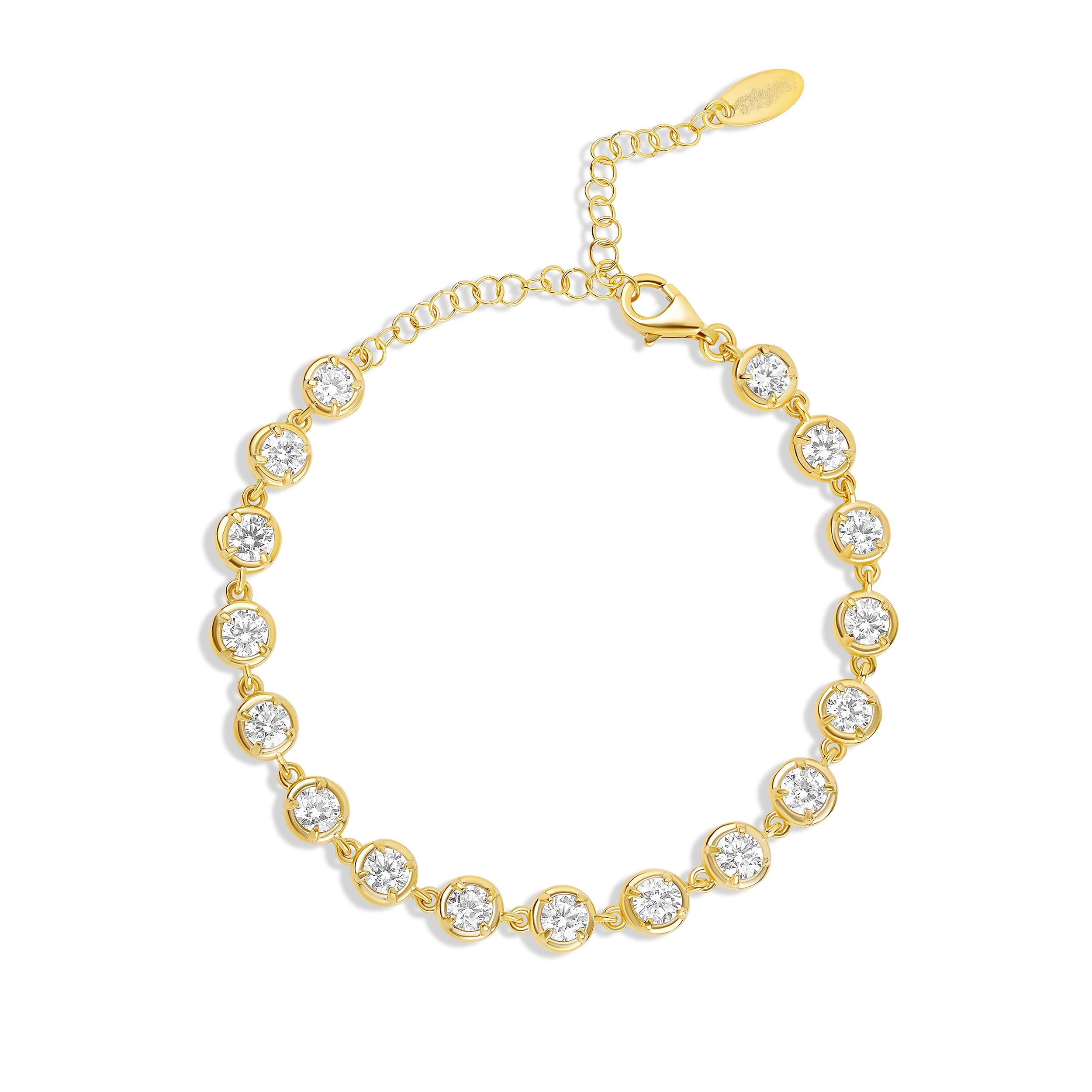 Round Victorian Style Tennis Bracelet