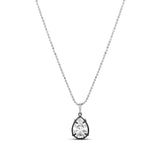 Large Pear Shape Stone on a Beaded Ball Chain