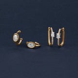 Oval Center Pave Hoops