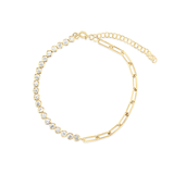 Half Link Half Round Tennis Bracelet