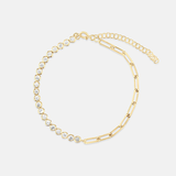 Half Link Half Round Tennis Bracelet