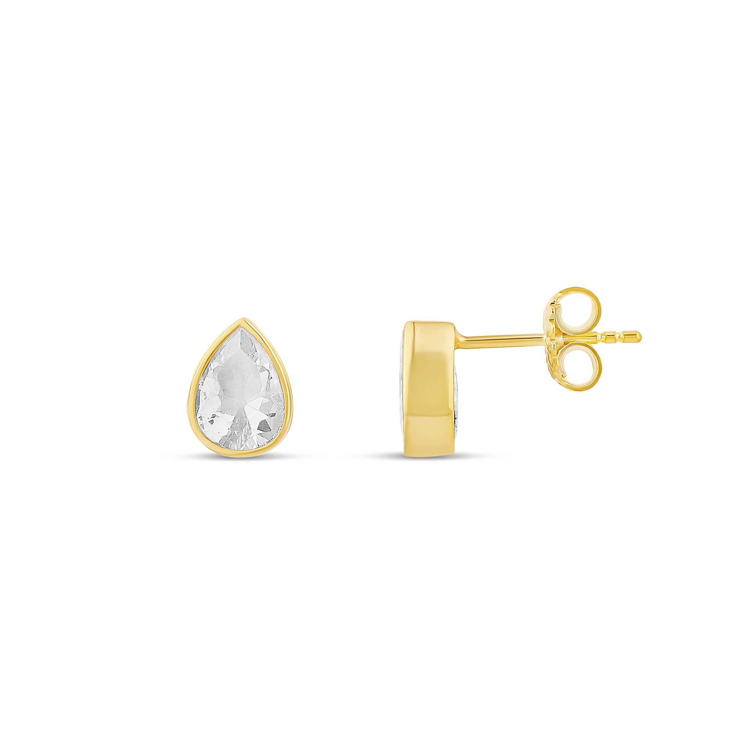 Fancy Shape Bezel Set Stud