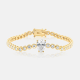 Round Tennis with Pear Stone Bracelet