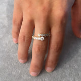 Heart and Round Stone Coil Ring