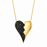 Half Pave Heart Necklace