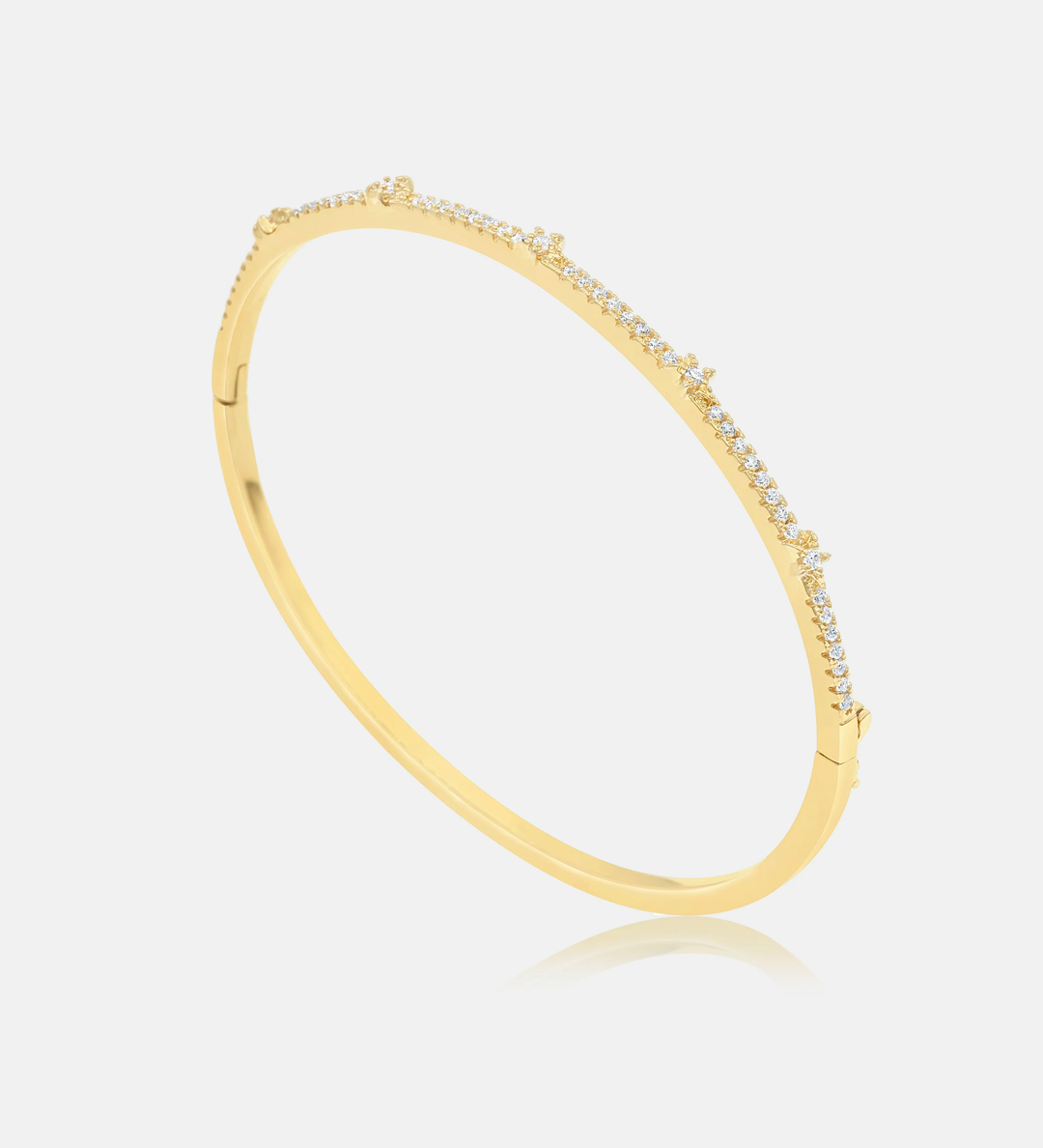 Thin Pave Bangle With Star