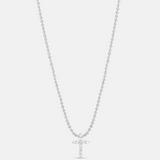 Mini Pave Cross on a Ball Chain