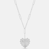 Personalized Fluted Heart Initial Y Necklace