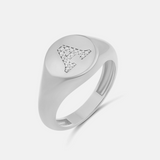 Personalized Pave Signet Initial Ring