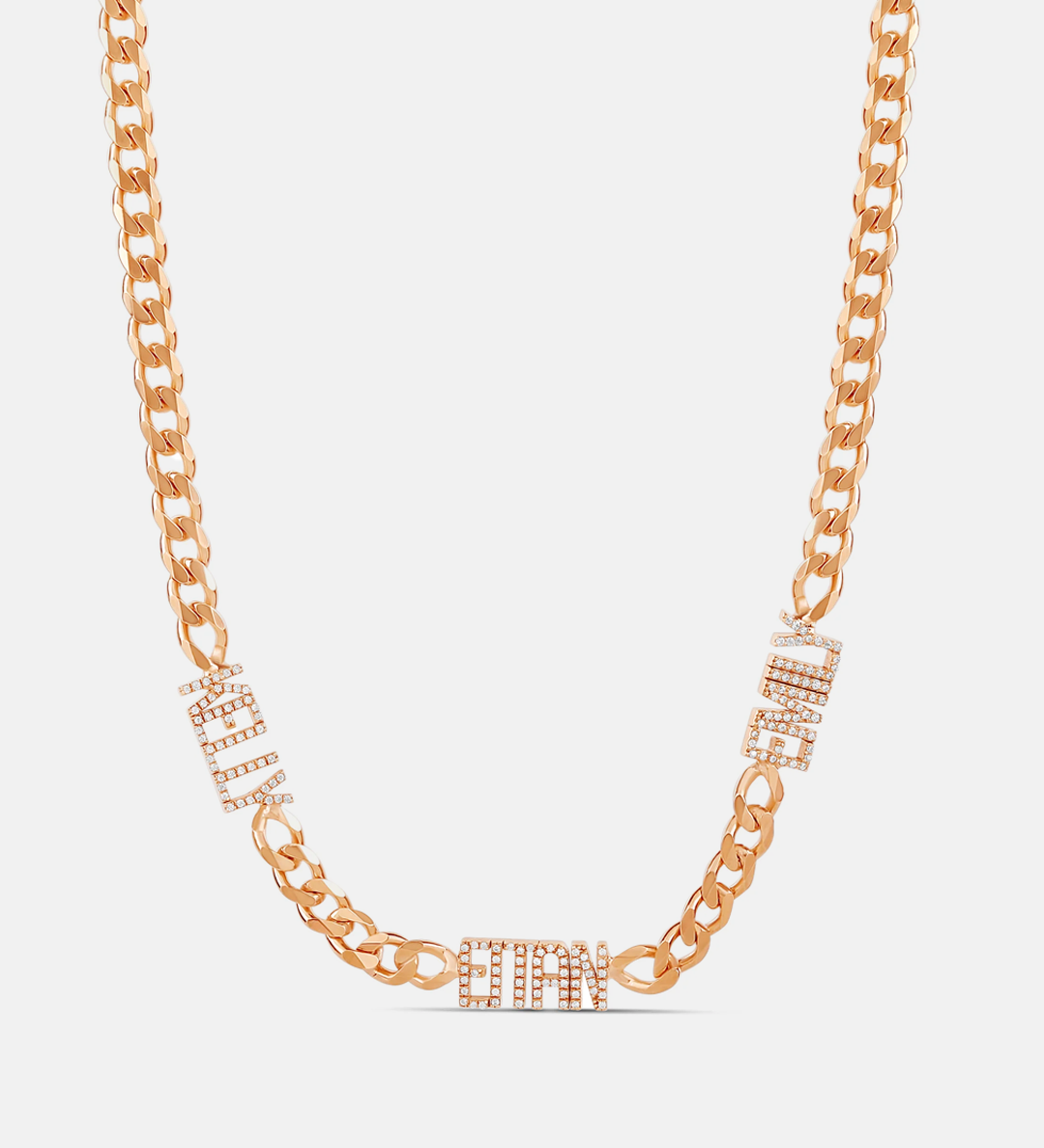 Personalized Pave Name Necklace on a Cuban Chain