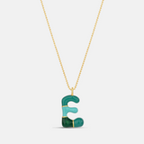 Enamel Initial Retro Necklace