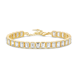 Bezel-Set Emerald Tennis Statement Bracelet