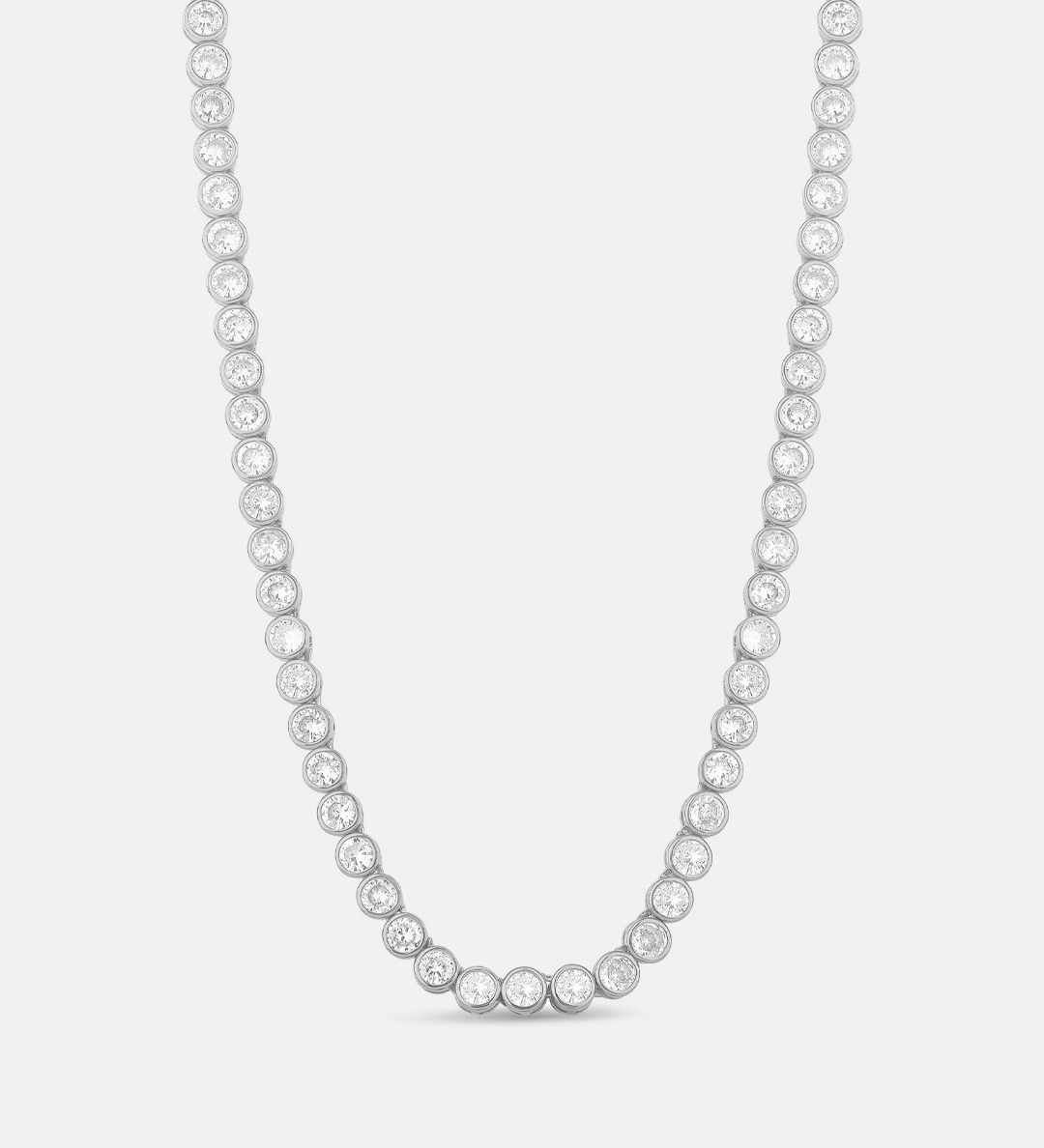 5mm Bezel-Set Classic Round Tennis Necklace