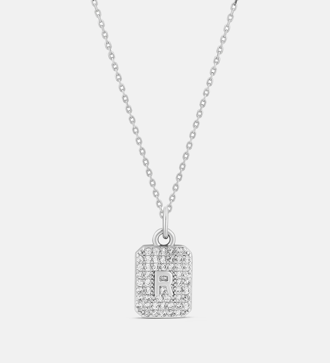 Mini Pave Initial Medallion