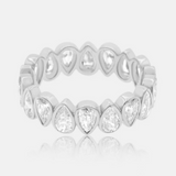 Pear Bezel Set Eternity Band