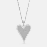 Personalized Pave Heart Outline Name Charm Necklace