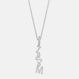 Personalized Pave Stacked Initials Charm Necklace