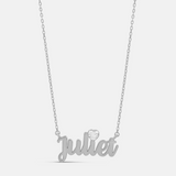 Personalized Name Necklace With Floating Heart