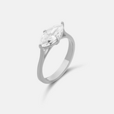 Sideways Marquis Shape Cocktail Ring