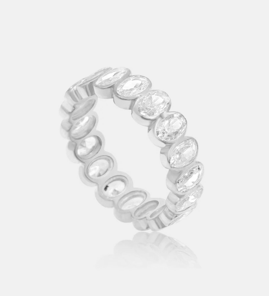 Oval Bezel Set Eternity Band