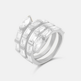 Baguette Statement Swirl Ring