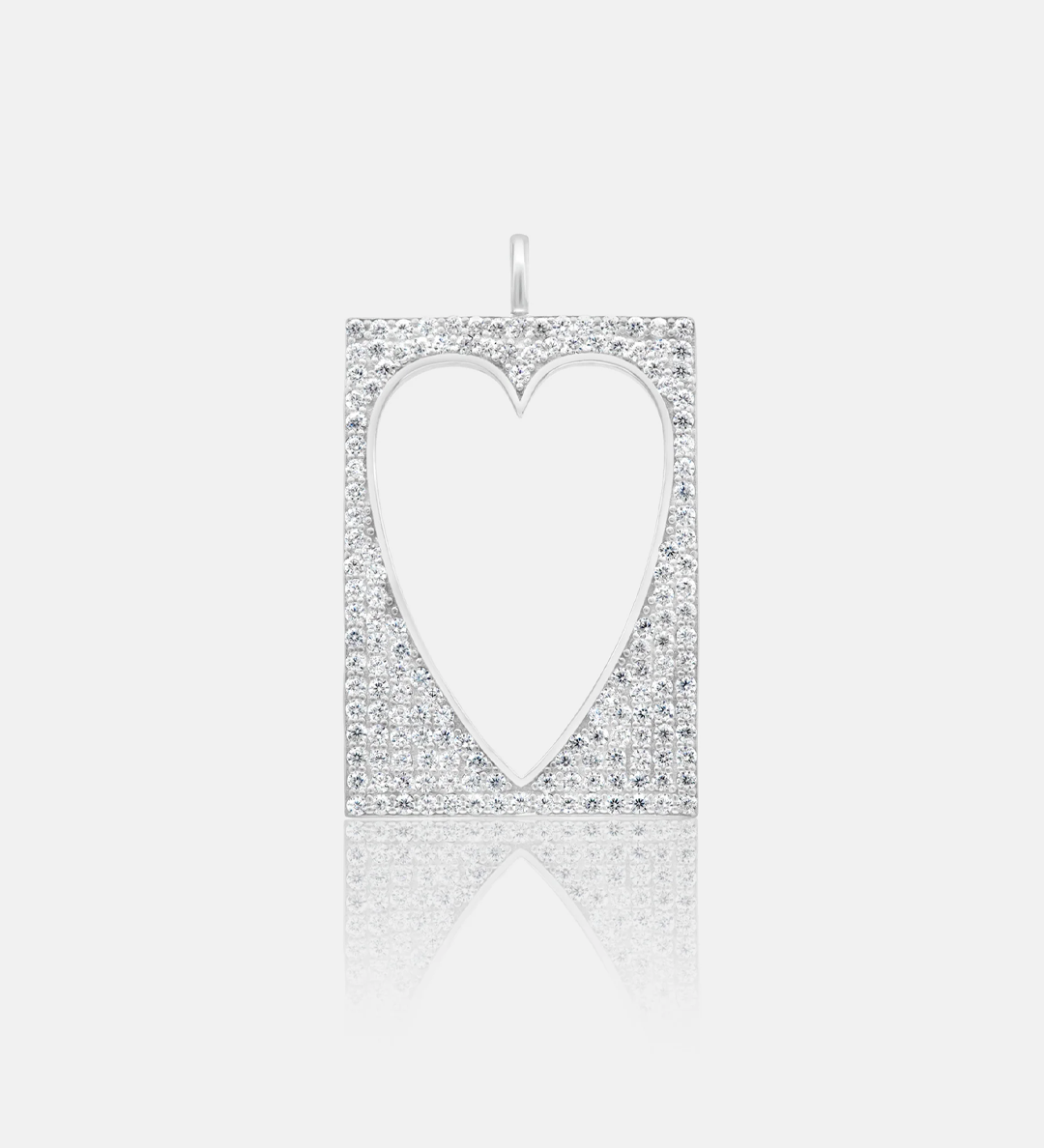 Open Pave Heart Tag