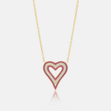 Enamel Open Heart Necklace