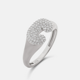 Personalized Pave Bubble Initial Ring