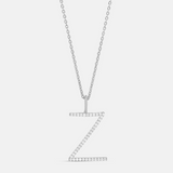 Personalized Jumbo Pave Block Initial Charm Necklace