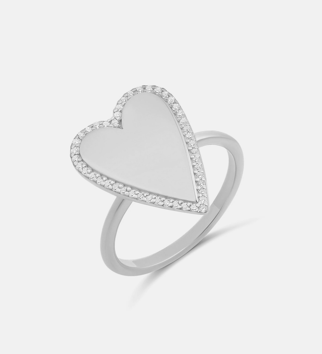 Heart Pave Outline Ring