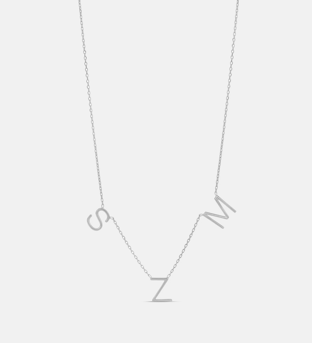 Personalized Multi Block Letter Necklace