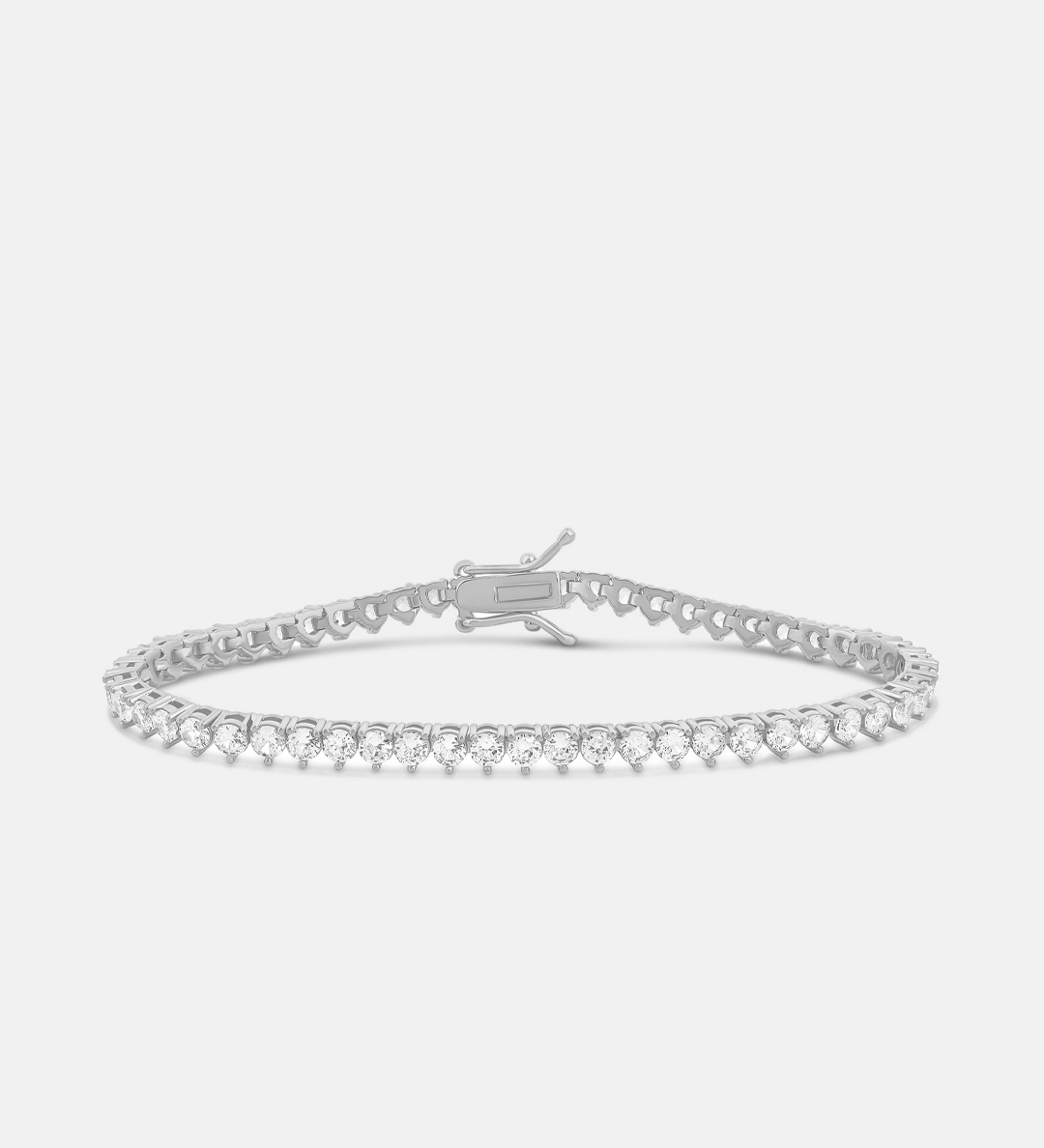Three Prong 2mm Round Tennis Bracelet
