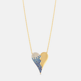 Half Pave Ombre Heart Necklace